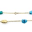 Necklace Nugget 100ctw Blue Turquoise 18ky 2.5mm 29" 33.25g 225070067