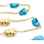 Necklace Nugget 100ctw Blue Turquoise 18ky 2.5mm 29" 33.25g 225070067