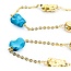 Necklace Nugget 100ctw Blue Turquoise 18ky 2.5mm 29" 33.25g 225070067