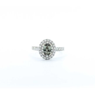 Ring Double Halo .73ctw Round Diamonds Alexandrite GIA: 6237584995 18kw 12x10mm Sz6.5 4.3g 125060022