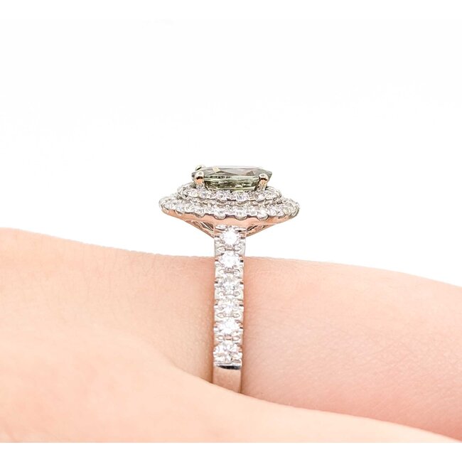 Ring Double Halo .73ctw Round Diamonds Alexandrite GIA: 6237584995 18kw 12x10mm Sz6.5 4.3g 125060022