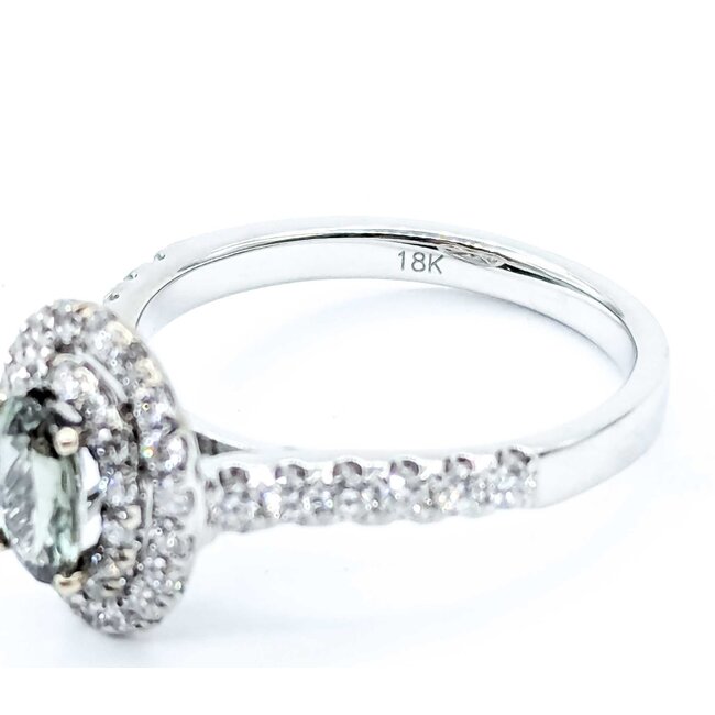 Ring Double Halo .73ctw Round Diamonds Alexandrite GIA: 6237584995 18kw 12x10mm Sz6.5 4.3g 125060022