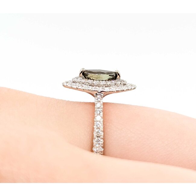 Ring Double Halo Marquise .42ctw Round Diamonds .54ct Alexandrite GIA: 2235584933 18kw 14x10mm Sz6.5 3.3g 125060020