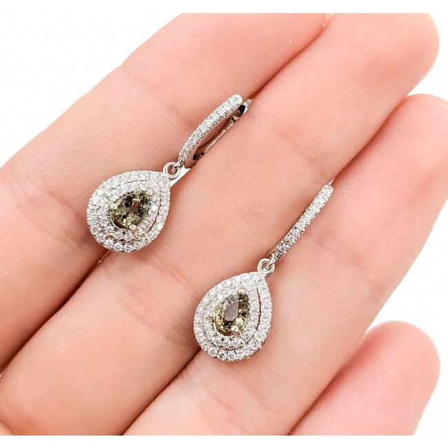 Earrings Drop .51ctw Diamonds 1.03ctw Alexandrite GIA: 5232585021, 1232584970 14kw .95x.4" 4g 125060030