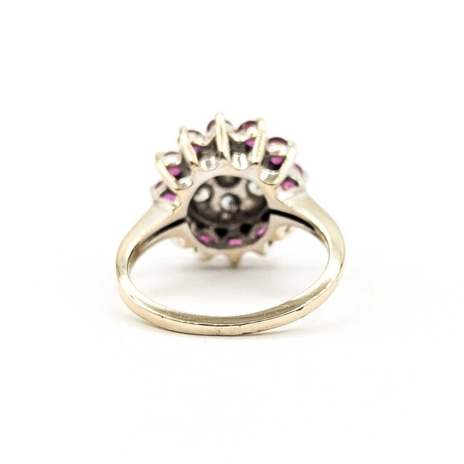 Ring w/Wrap Mid Century .55ctw Round Diamonds 1.10ctw Ruby 14kw/y Sz6 11.3g 225070059
