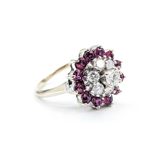Ring w/Wrap Mid Century .55ctw Round Diamonds 1.10ctw Ruby 14kw/y Sz6 11.3g 225070059