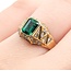 Ring Vintage Style .62ctw Round Diamonds 1.07ct Emerald 18ky Sz6 3.5g 225070054