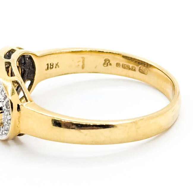 Ring Channel Set .12ctw Round Diamonds .50ctw Ruby 18ky Sz8.5 4.5g 225070057