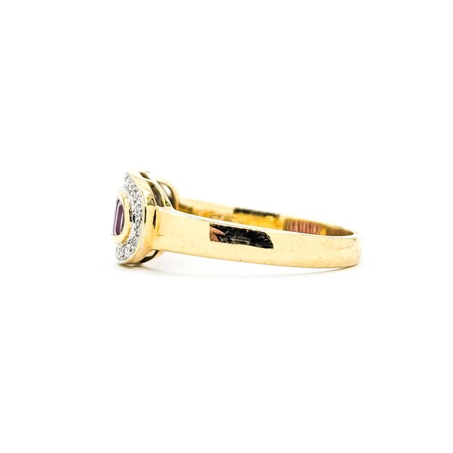 Ring Channel Set .12ctw Round Diamonds .50ctw Ruby 18ky Sz8.5 4.5g 225070057