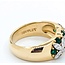 Ring "X's" .24ctw Round Diamonds .80ctw Emeralds 18ky/Platinum Sz6.5 10.1g 225070035