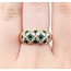 Ring "X's" .24ctw Round Diamonds .80ctw Emeralds 18ky/Platinum Sz6.5 10.1g 225070035