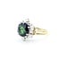 Ring Snowflake .35ctw Round Diamonds 3.5ct Green Tourmaline 18ky Sz7 5.9g 225070058