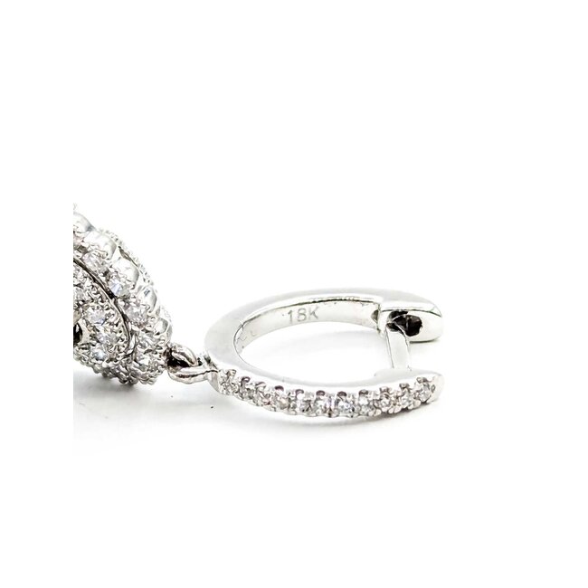 Earrings Dangle Milgrain .87ctw Diamonds Alexandrite GIA: 2235584347, 1236584996 18kw 1x.45" 5.4g 125060026