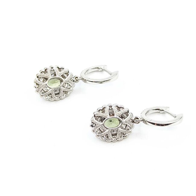 Earrings Dangle Milgrain .87ctw Diamonds Alexandrite GIA: 2235584347, 1236584996 18kw 1x.45" 5.4g 125060026