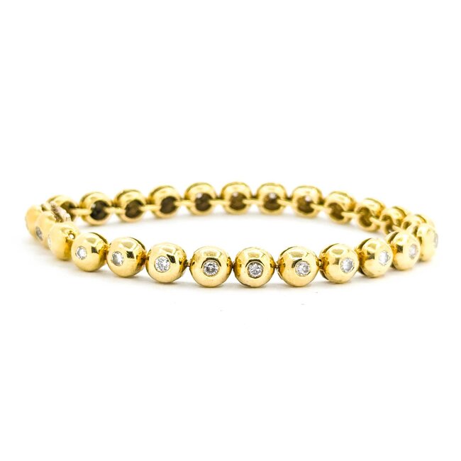Bracelet Bezel Set Tennis 1.00ctw Round Diamonds 18ky 6.5" 26.91g 225070076