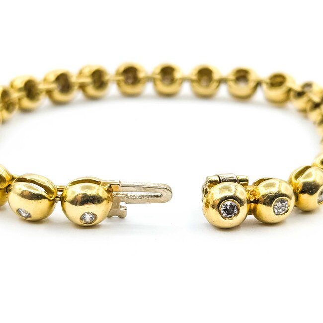 Bracelet Bezel Set Tennis 1.00ctw Round Diamonds 18ky 6.5" 26.91g 225070076