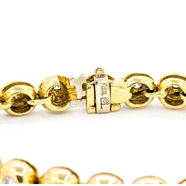 Bracelet Bezel Set Tennis 1.00ctw Round Diamonds 18ky 6.5" 26.91g 225070076
