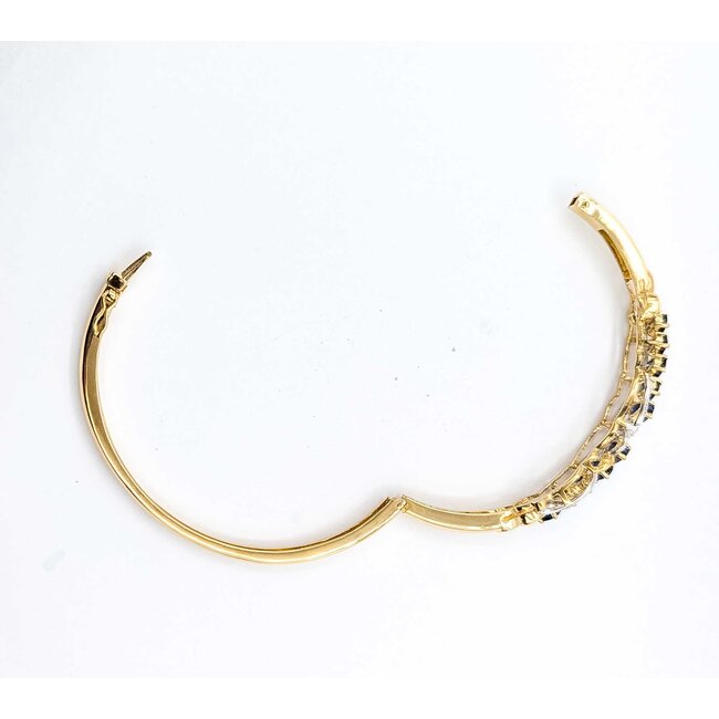 Bangle Twist .50ctw Round Diamonds 3.00ctw Blue Sapphire 18ky 9mm 7.25" 16.92g 225070072