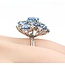 Ring Cocktail .36ctw Single Cut Diamonds 4.86ctw Aquamarine 14kw Sz6 7.2g 225070044