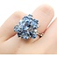 Ring Cocktail .36ctw Single Cut Diamonds 4.86ctw Aquamarine 14kw Sz6 7.2g 225070044
