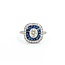 Ring Art Deco Revival .85ct Old MIne Diamonds .15ctw Diamonds .80ctw Blue Sapphire Platinum Sz6.5 4.3g 225070046