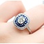 Ring Art Deco Revival .85ct Old MIne Diamonds .15ctw Diamonds .80ctw Blue Sapphire Platinum Sz6.5 4.3g 225070046