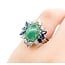 Ring Vintage Style .30ctw Round Diamonds 4.80ct Emerald .84ctw Sapphire 14kw Sz3.75 5.8g 225070050