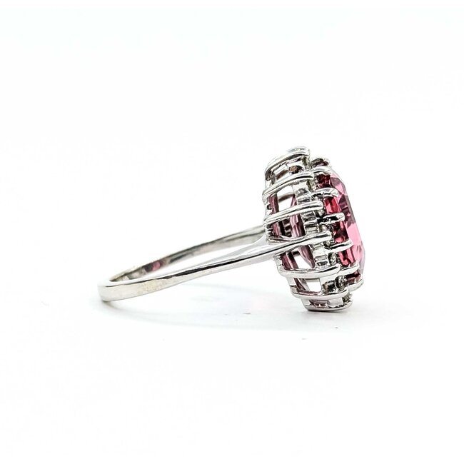Ring Halo .38ctw Round Diamonds 4.40ct Pink Tourmaline 14kw Sz7 4.9g 225070029