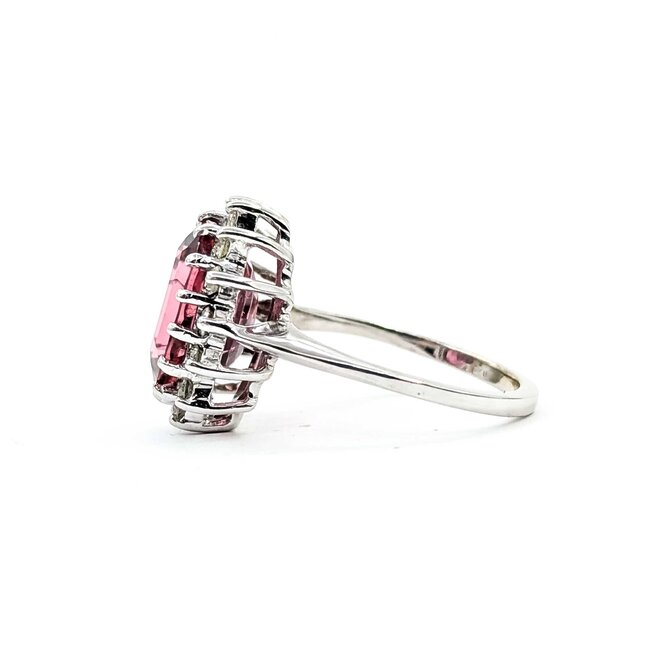 Ring Halo .38ctw Round Diamonds 4.40ct Pink Tourmaline 14kw Sz7 4.9g 225070029
