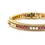 Bracelet Wheat Braiding 1.44ctw Round Diamonds 3.60ctw Ruby 14ky 6.5" 23.0g 225070007