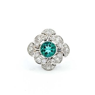 Ring Art Deco .80ctw Old European Diamonds 1.69ct Emerald Platinum Sz6 6.3g 225070051