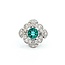 Ring Art Deco .80ctw Old European Diamonds 1.69ct Emerald Platinum Sz6 6.3g 225070051