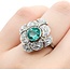 Ring Art Deco .80ctw Old European Diamonds 1.69ct Emerald Platinum Sz6 6.3g 225070051