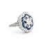 Ring Art Deco Revival 1.45ctw Old European/Single Cut Diamonds 1.10ctw Sapphire Platinum Sz7 8.5g 225070047