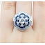 Ring Art Deco Revival 1.45ctw Old European/Single Cut Diamonds 1.10ctw Sapphire Platinum Sz7 8.5g 225070047