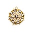Brooch Victorian .21ctw Old Mine Cut Diamonds Seed Pearls 14ky 28mm 6.30g 225070068