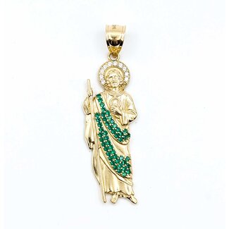 Pendant Jesus Synthetic Gemstones 14ky 2.25x.65" 7.4g 125076202