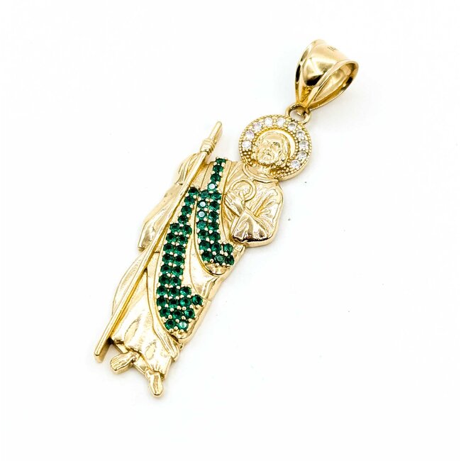 Pendant Jesus Synthetic Gemstones 14ky 2.25x.65" 7.4g 125076202