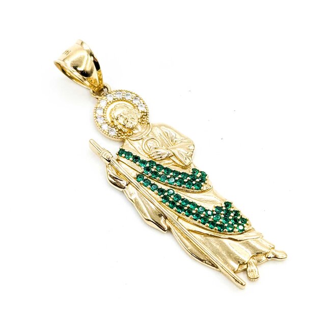 Pendant Jesus Synthetic Gemstones 14ky 2.25x.65" 7.4g 125076202