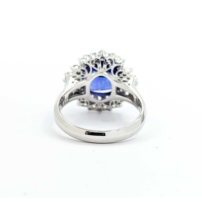 Ring Vintage Style .62ctw Round/Baguette Diamonds 5.17ct Tanzanite Platinum Sz6.25 8.2g 225070055