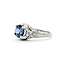 Ring Vintage Style .21ctw Round Diamonds 1.96ct Sapphire Platinum Sz6 6.5g 225070036