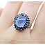 Ring Double Halo 1.60ctw Sapphire 4.60ct Chalcedony 14kw Sz7 6.1g 225070049