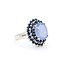 Ring Double Halo 1.60ctw Sapphire 4.60ct Chalcedony 14kw Sz7 6.1g 225070049