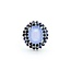 Ring Double Halo 1.60ctw Sapphire 4.60ct Chalcedony 14kw Sz7 6.1g 225070049