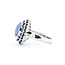 Ring Double Halo 1.60ctw Sapphire 4.60ct Chalcedony 14kw Sz7 6.1g 225070049