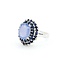 Ring Double Halo 1.60ctw Sapphire 4.60ct Chalcedony 14kw Sz7 6.1g 225070049
