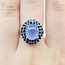 Ring Double Halo 1.60ctw Sapphire 4.60ct Chalcedony 14kw Sz7 6.1g 225070049