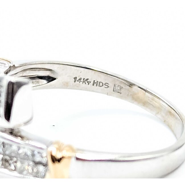 Ring Crossover Invisible Set .65ctw Princess Diamonds 14ktt Sz9.5 4.8g 225070062