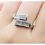 Ring Crossover Invisible Set .65ctw Princess Diamonds 14ktt Sz9.5 4.8g 225070062