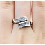 Ring Crossover Invisible Set .65ctw Princess Diamonds 14ktt Sz9.5 4.8g 225070062